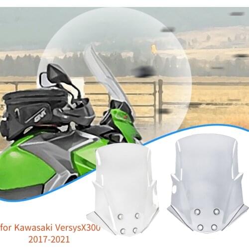 2019 X 300 Motorcycle Windscreen for Kawasaki VersysX300 Versys-X300 2017-2021 2018 Flyscreen Windshield Wind Deflector Parts