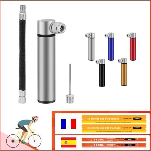 120psi Mini Bike Air Pump Aluminum Alloy Valve Ball Needle Hose Bicycle Tire Air Inflator For Basketball Ball Bike Accessories