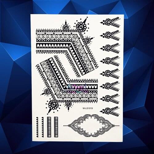 1PC Large Size Henna Lace Temporary Tattoo Makeup Body Art Arm Sleeve Totem ABLS1019 Sexy Women Flash Waterproof Tattoo Stickers