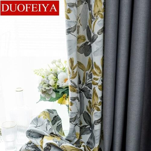 Jacquard Double-Sided Linen Color Matching Curtain Earl Ni Nordic Simple Full Shading Curtains for Bedroom Living Room Curtains