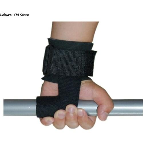 1 pair Weight Lifting Gym Straps Training Gloves Bar Grip Barbell Straps Wraps Hand with Wrist Support Protection