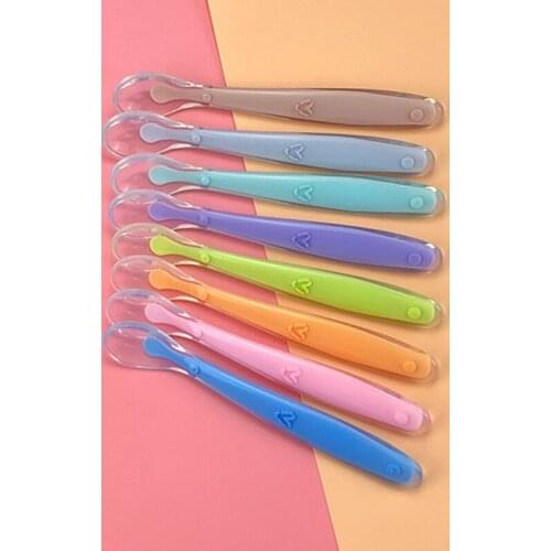 1Pcs Baby Spoon Feeding With Storage Box Non-Slip Baby Trainning Spoon Food Grade Silicone Cute Baby Feeding Tableware