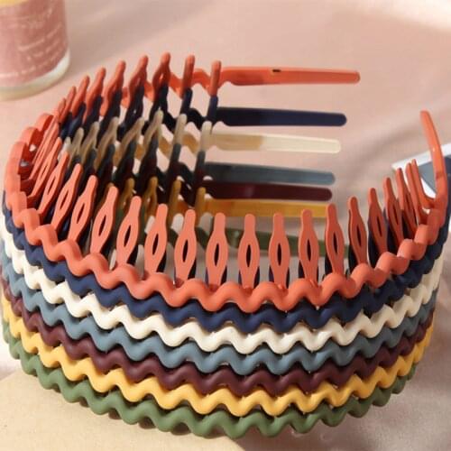 1PC Fashion Simple Headdress Solid Color Resin Hair Comb Hairbands Headband Hair Hoop Bezel With Teeth Headwear Hair Accessories