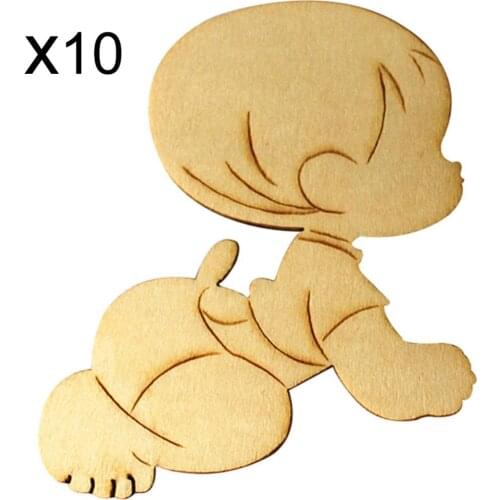 10pcs/set Lovely children heart combination die cutting Angle DIY wooden Christmas decorations wedding decoration B.3