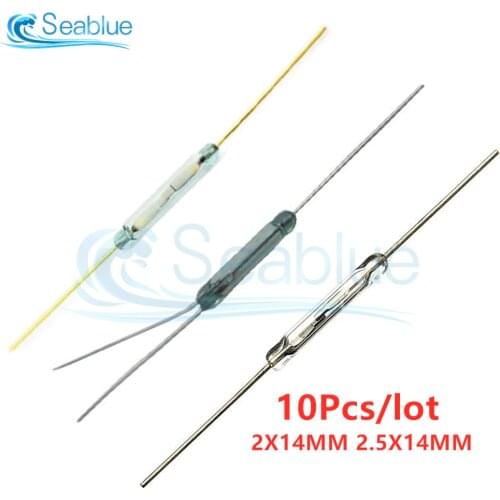 10Pcs/lot 2*14mm 2.5*14mm Reed Switch Magnetic Switch Magnetic Switch Normally Open and Normally Closed Conversion For Arduino