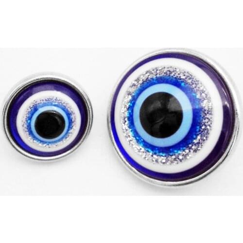 Evil eye 10pcs/lot Snap button For snap jewelry 12mm 18mm My2059