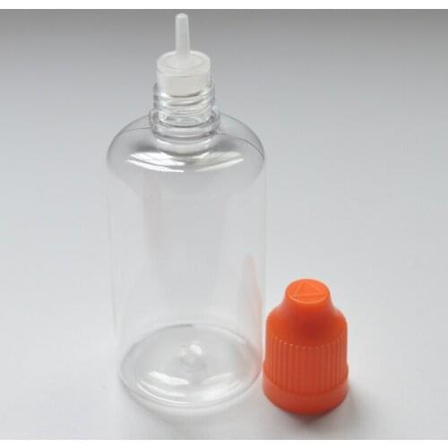 100pcs Empty 50ml Clear PET Plastic Bottle Dropper Bottles With Child Proof Cap 50CC E Liquid Vial