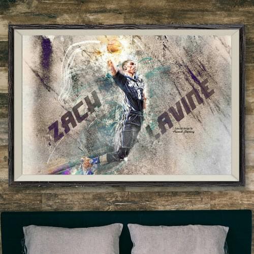307 Zach LaVine Basketball Star Wall Silk Cloth Poster Art Decoration Gift
