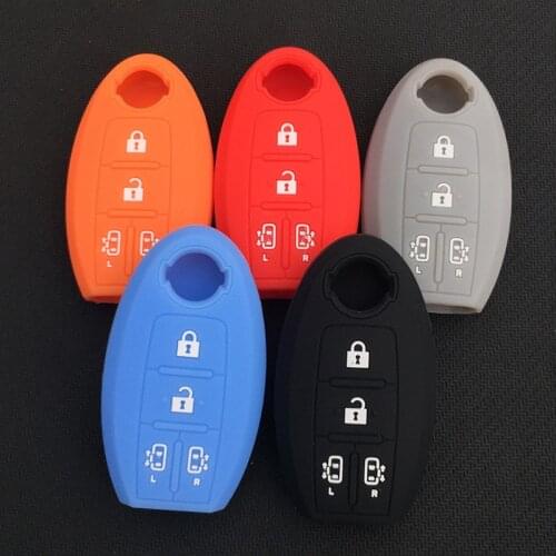 4 button Silicone car key cover for nissan qashqai juke x-trail note tiida almera Altima Serena C26 4 button key