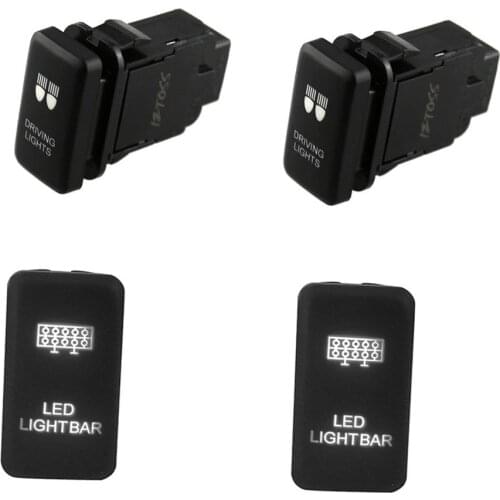 4 Pieces 3A 12V Bar ARB Push Rocker Toggle Switch Blue LED Light For Toyota