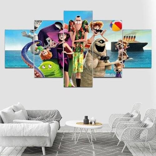 5 Pieces Wall Art Canvas Painting Anime Poster Transylvania Children Tv Show Modern Home For Living Room Decoration