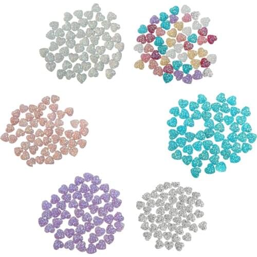 50PCS 12mm Resin Rhinestone Heart Flatback Embellishments DIY Craft for Scrapbooking Sewing Wedding Home Decor Favor Accessory