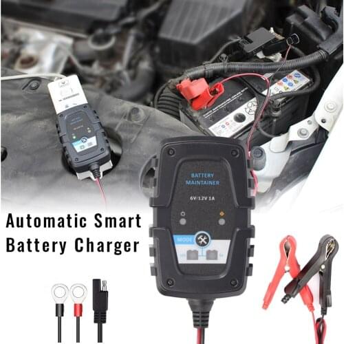 6V 12V 1A Automatic Smart Battery Charger Maintainer for Car Motorcycle Scooter Battery Charger with SAE Quick Connector