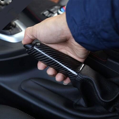 Carbon Fiber Gearshift Handbrake Cover For BMW 3/4 series X1 M3 M4 F80 F82 F48 E84 E90 F30 F31 F34 Car Styling Pull Rod Decals