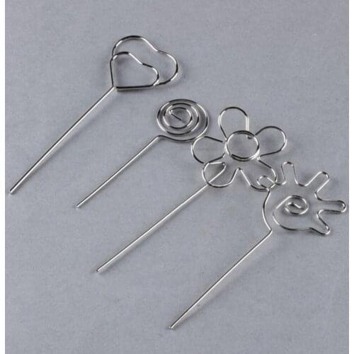 Kawaii Sliver Wire Clip Flower Heart Shape Craft Paper Card Note Photo Memo Holder Clips Desk School Office Accessories