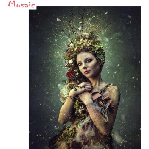Diy Diamond Paintings flower woman Christmas Diamond Pattern Beadwork 3d Pictures Needlework fairy Diamond Mosaic art and Craft
