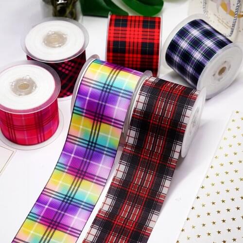 DIY Cartoon Stripes And Grids Printed Grosgrain Ribbon For Craft Supplies Sewing Accessories 5 Yards. 30098