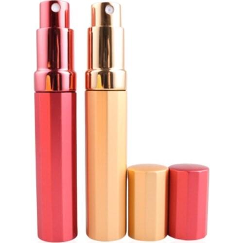 Travel Storage Bottles Fashion Perfume Spray Bottle Party Supplies Atomizer Aluminum Cosmetic Container Sub-Bottling Mini 8-12ML