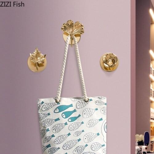 European Key Holder Wall Brass Hooks for Hanging Nordic Room Aesthetics Backdrop Display Multiple Styles Copper Hook Coat Rack