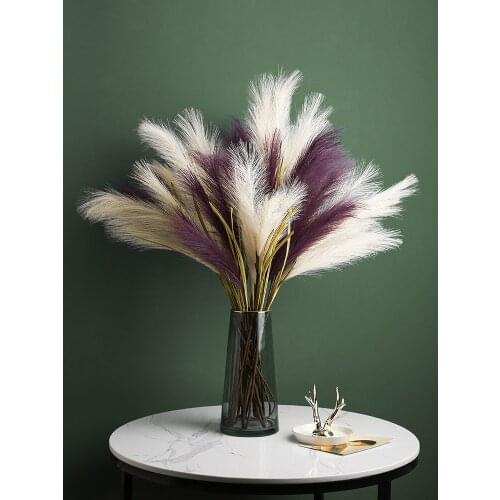 5pcs Artificial Flowers Beautiful Fake Reed Grass Display Dried Flowers Living Room/Shop Decoration Photography Background