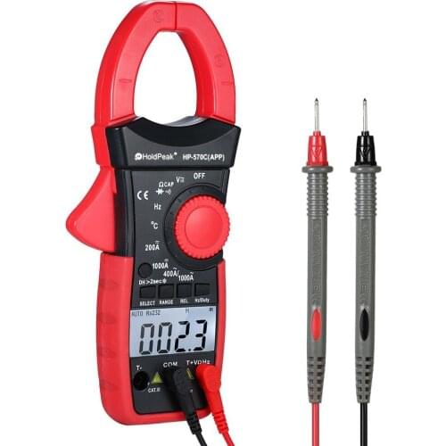 HoldPeak Digital Clamp Multimeter Auto Range BT Clamp Meter AC/DC Current Amperage Voltage Resistance Temp Electrical Tester Met