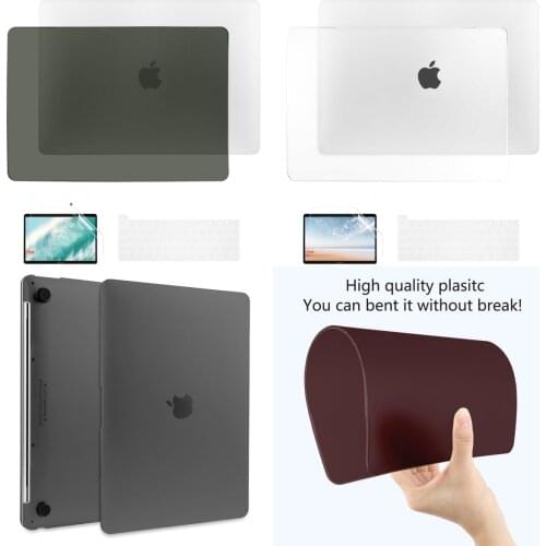 Matte Frosted Case Laptop Case for Apple MacBook Air Pro 13.3 15 13 12 Inch Case New Pro 13 A2327 A2338 M1 Cover with Touch Bar