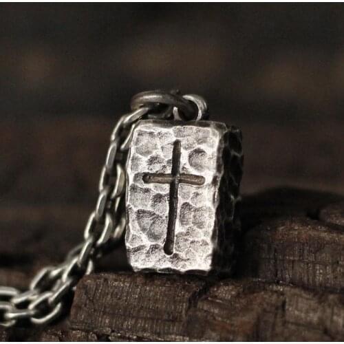 [316L Stainless Steel] Cross Necklace Belief In Christ Solid National Wind Pendant Couple Pendant Necklace Keychain