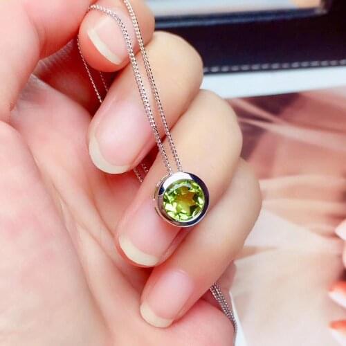 Original Natural Real Peridot necklace pendant Free shipping Real origin red Peridot 925 sterling silver Fine jewelry