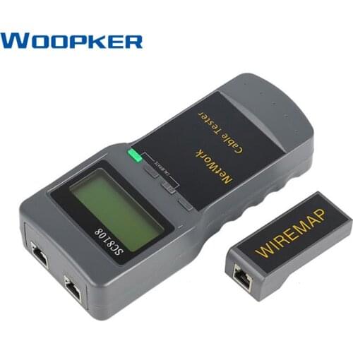 Portable Multifunction Wireless Sc8108 LCD Digital PC Data CAT5 RJ45 LAN Phone Meter Network Cable Tester