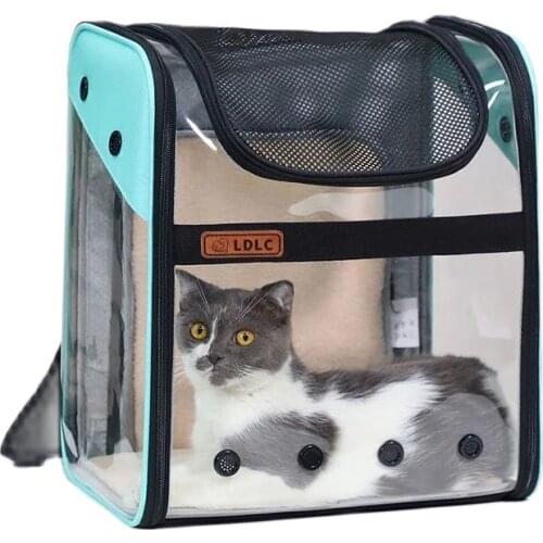 New Portable Visible Cat Carrier Backpack Cat Expandable Oxford Cloth Car Out Breathable Space Bag Cat Bag 4 Colors 34x26x40cm