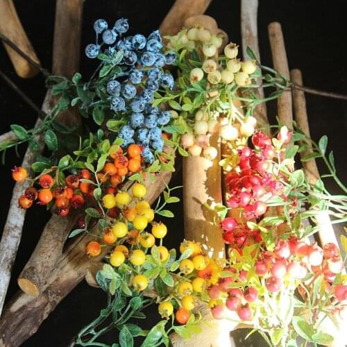 Christmas Decoration for Home Fake Fruit Bean Branch Flowers Artificial Plant Berry for Wedding Home Decor 28.5cm