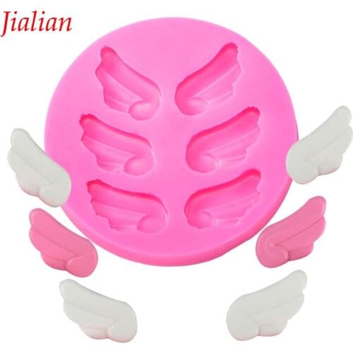 Angel wings Shape fondant silicone mold for kitchen baking chocolate pastry candy Clay making cupcake lace decoration tool F0131