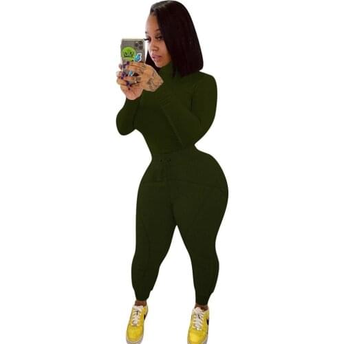 Women Autumn Solid Two Piece Set Turtleneck Long Sleeve Ribbed Pullover Shirt Top Cashmere Plush Sweat Pants Tracksuit Plus Size