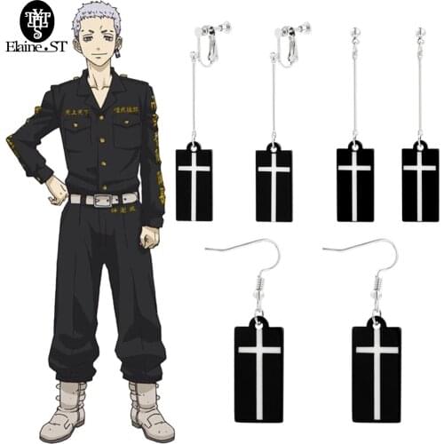 Wholesale Anime Tokyo Revengers Hanging Earrings Hanagaki Budo Resin Cosplay Props Womens Earrings Fashion Jewelry 2021