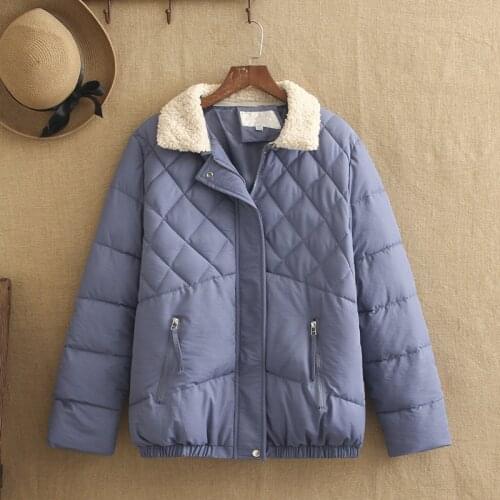 2019 New Large Size Cotton Coat Female Fat MM Hooded Casual Cotton Coat Hat Detachable Hooded Lapel Winter Coat