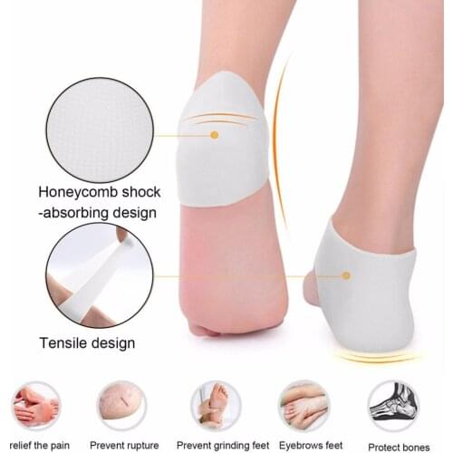 1Pair Silicone Insole Socks Pedicure Foot Care Protector Cracked Moisturizing Back Heel Skin Orthopedic Insoles