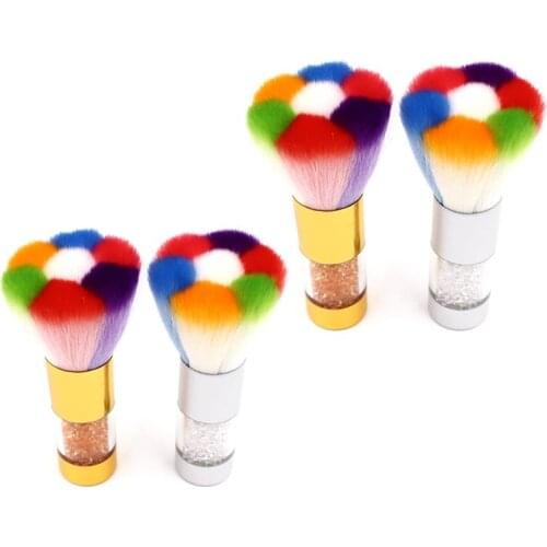 1pc Colorful Manicure Dust Brushes For Acrylic UV Nail Gel Cleaner Powder Dust Removal Brush Pedicure Cleaning Makeup Tool