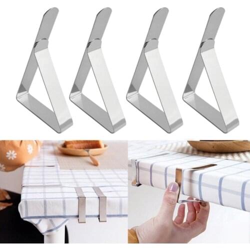 4-8PCS Stainless Steel Tablecloth Clamps Wedding Promenade Table Cover Holder Clip Promenade/Round Board Stable Clips