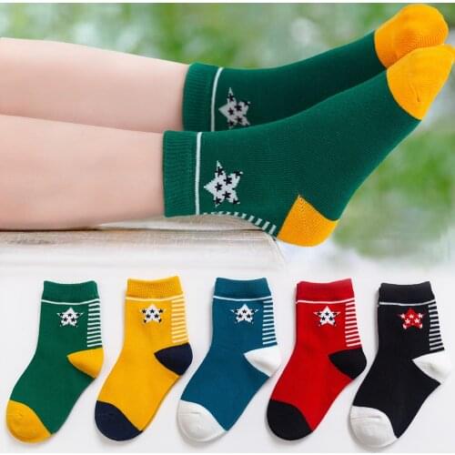 5 Pairs/Lot 1-12Y big boys girls socks spring autumn cotton cartoon sokjes for baby sock soft kids socks children sokken