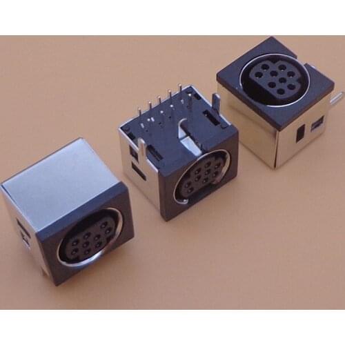 5pcs MD Metallic Housing Female DIN 9 Mini Pin Rectangle S-video Adapter Sockets Mini charging Port Connector replacement repair