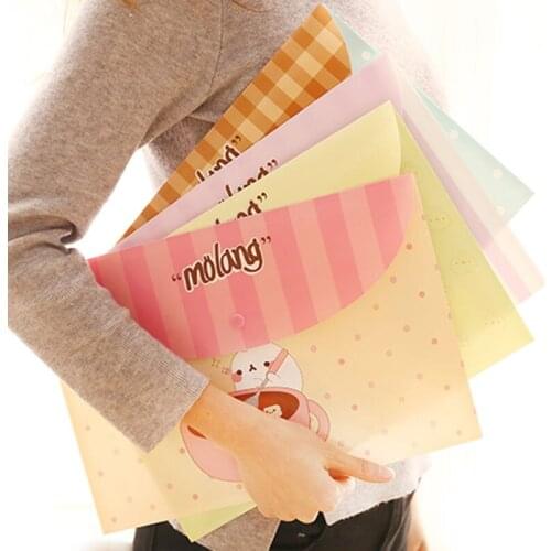 8pcs-A4 Plastic Envelopes Poly Envelopes File Bags Document Folders Organizers with Snap Buttonin Stationery Cases