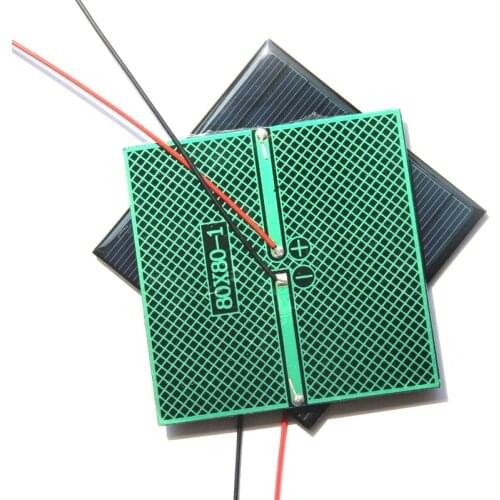 Promotion 500PCS/Lot 0.8W 5V Polycrystalline Mini Solar Panel With Cable Solar Cell DIY Solar Charger For 3.7V Battery