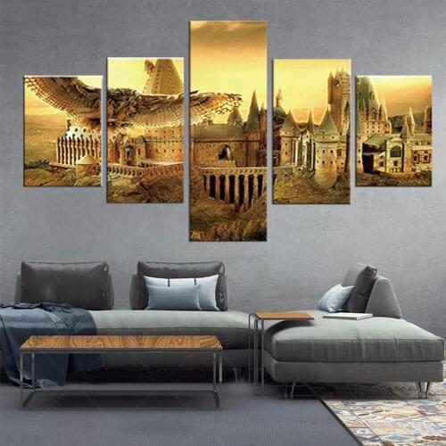 Diy Diamond Painting 5 Panel Owl Castle diamond mosaic full square/Round drill diamond embroidery cross stitch Landscape,A1100