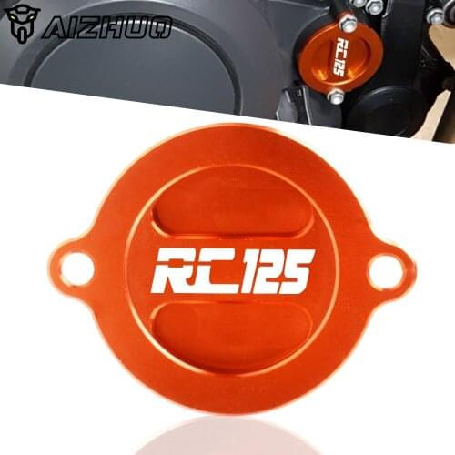 CNC Aluminum Motorcycle Engine Oil Filter Cap Oil Fuel Tank Cover For 120/200/390 RC 2014-2015 RC125 RC200 RC390