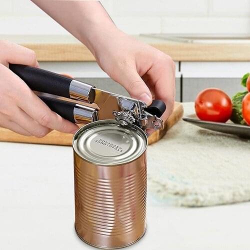 Safety Easy Stainless Steel Manual Can Opener Professional Effortless Openers with Turn Knob Household Kitchen Useful Tools