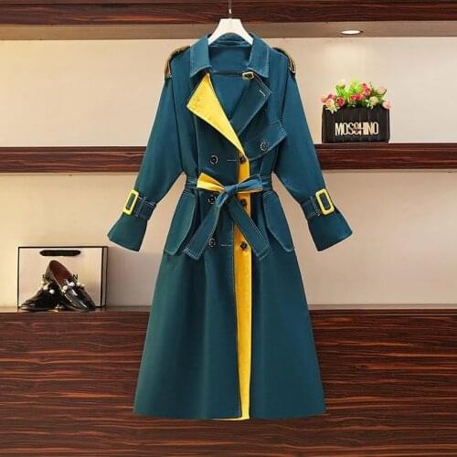 Cexvbyj Women's Double Breasted Trench Coats