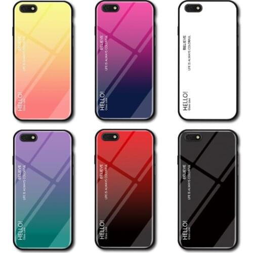 Huawei Honor 7A Pro AUM L29 Case Gradient Tempered Glass Back Cover for Huawei Honor 7C AUM-L41 7A Dua-L22 Honor 7C Pro LND-L29