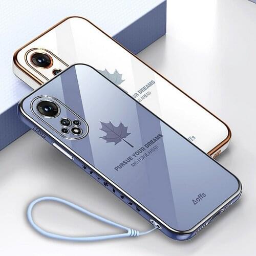 Maple Leaf Plating Phone case for Honor 50 Pro Honor50 SE Honor V40 30 Pro 30S V30 20 Play 5T soft silicone Camera protect cover