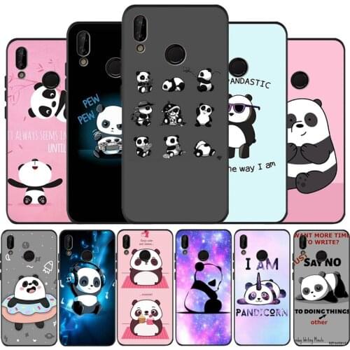 Panda black Phone Case for huawei P40 P30 P20 P10 Pro P9 Lite nova 4E 6SE Psmart 2 2019 Y6 9 Prime cover