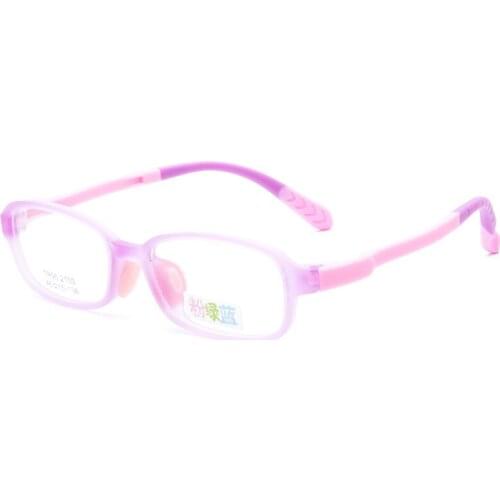 Childrens Glasses TR90 Light Glasses Frame Boys and Girls Comfortable Safety Frame Silicone Nose Pads 100